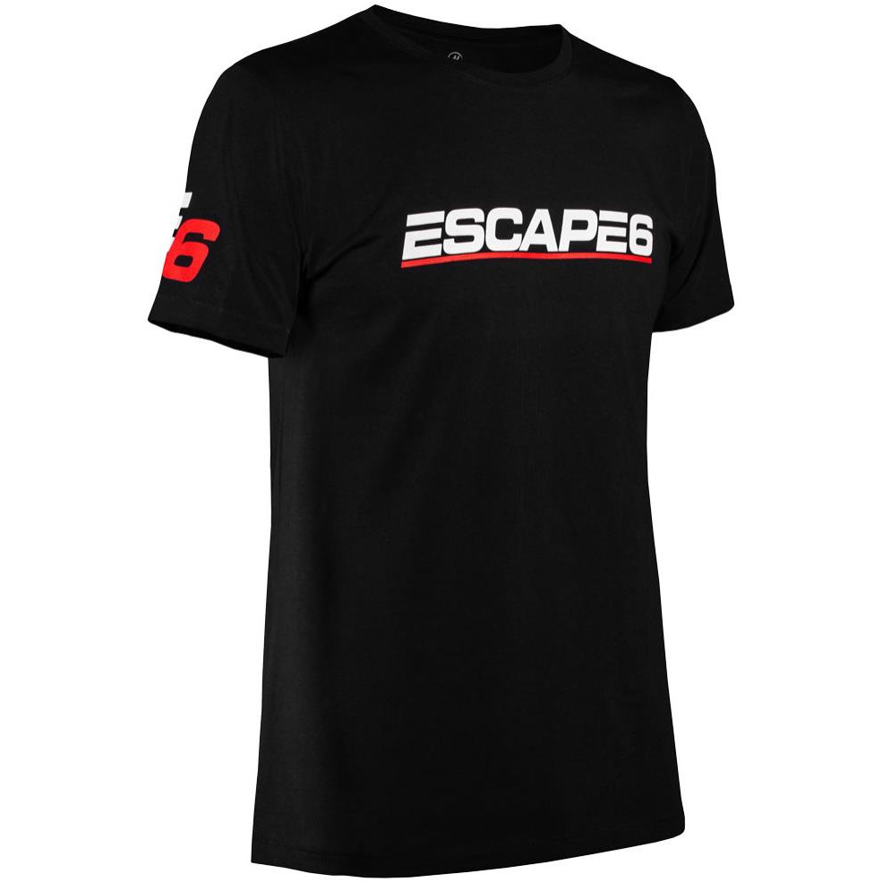Escape6 Uniszex póló, fehér-piros logóval elöl és hátul, fekete, XL (escswag-wxl)