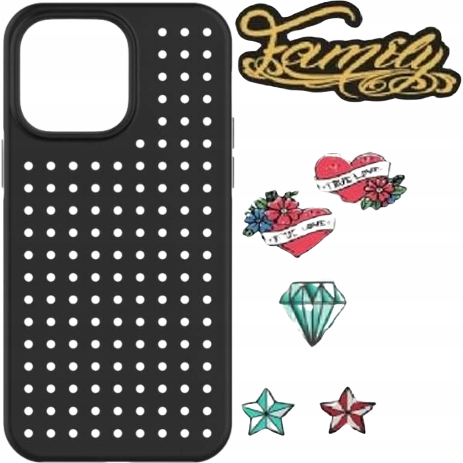 Etui Pinit Dynamic + Tattoo Pin iPhone 14 Plus / 15 Plus 6.7" Fekete Minta 1 Tok (KAT06707)