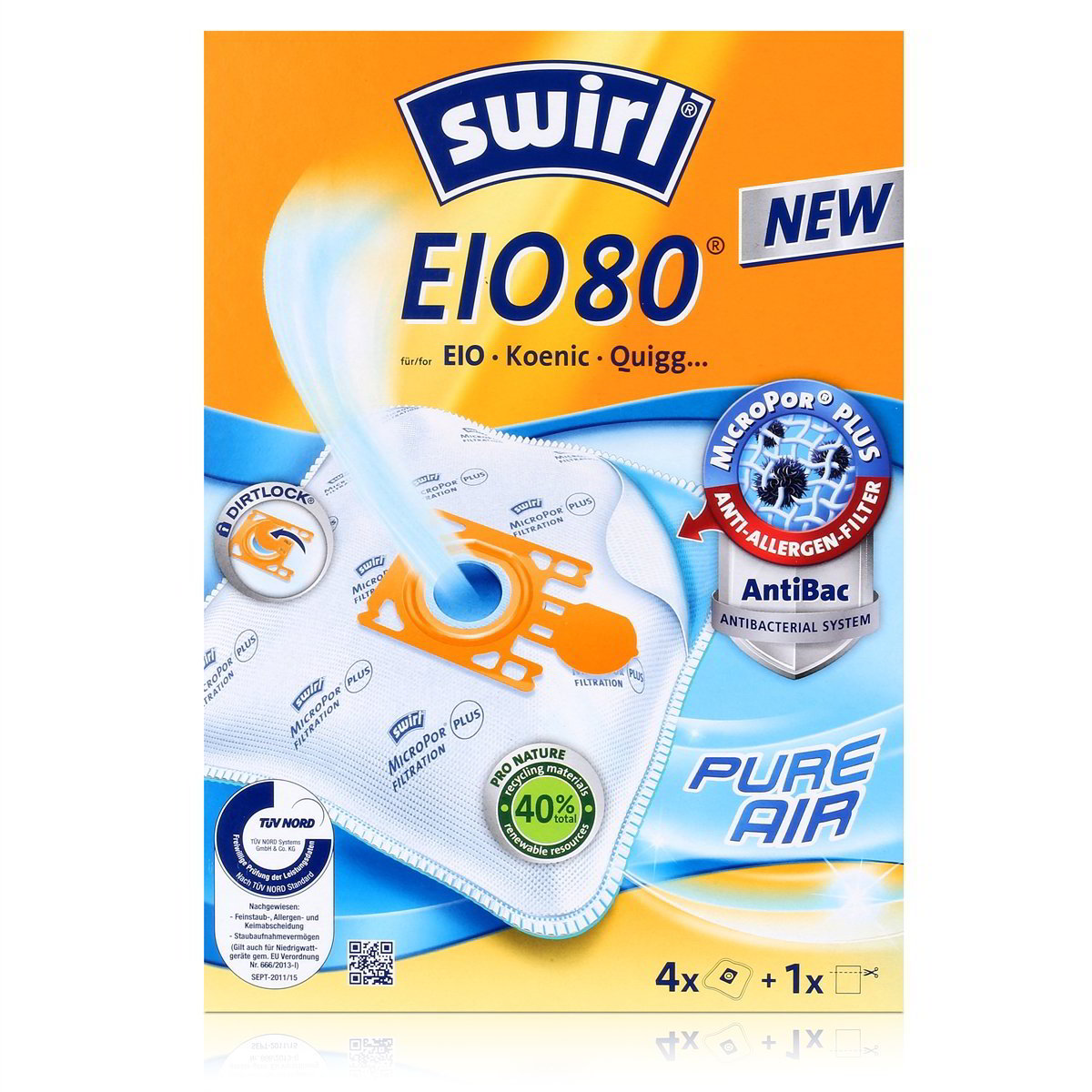 Swirl 179350 EIO 80 AirSpace porzsák (4db/csomag) (179350 )