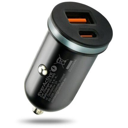 Ładowarka samochodowa 1 x USB QC3.0, 1 x USB-C PD 83W czarna
