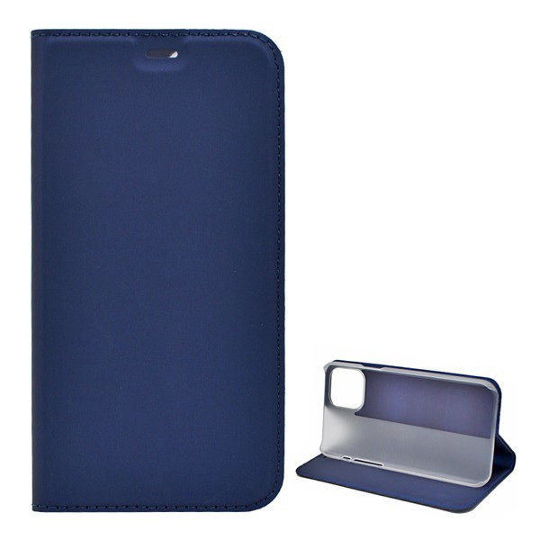 Tok álló, bőr hatású (FLIP, oldalra nyíló, asztali tartó funkció) SÖTÉTKÉK [Apple iPhone 11 Pro] (5996457636174)