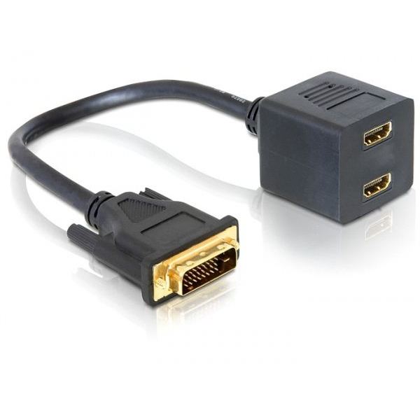 Delock DL65069 DVI 25 male -> 2x HDMI female adapter (DL65069)
