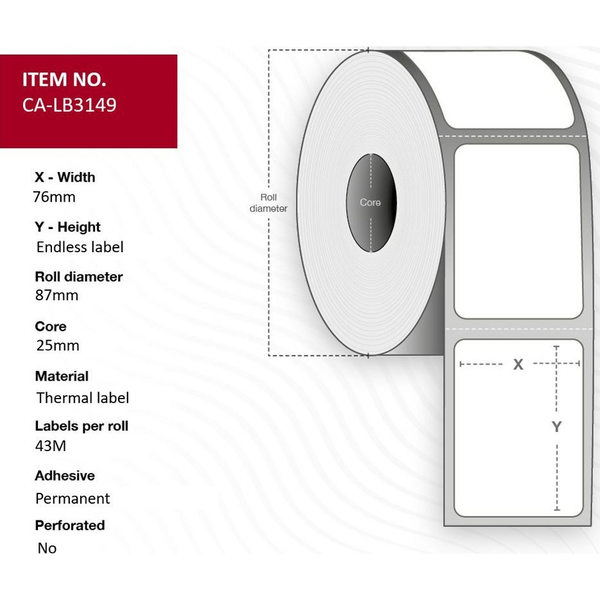 Capture CA-LB3149 print etiket Hvid