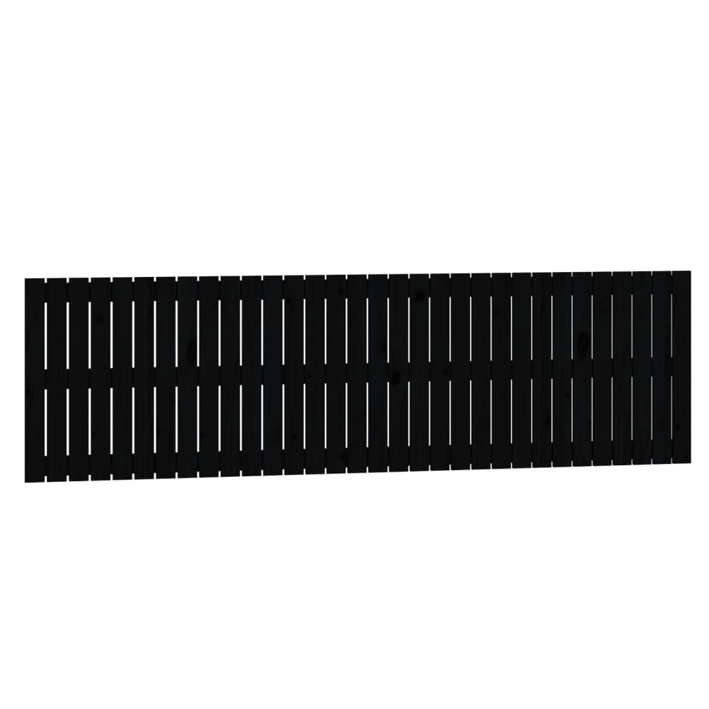 fekete tömör fenyőfa fali fejtámla 204 x 3 x 60 cm (824832)