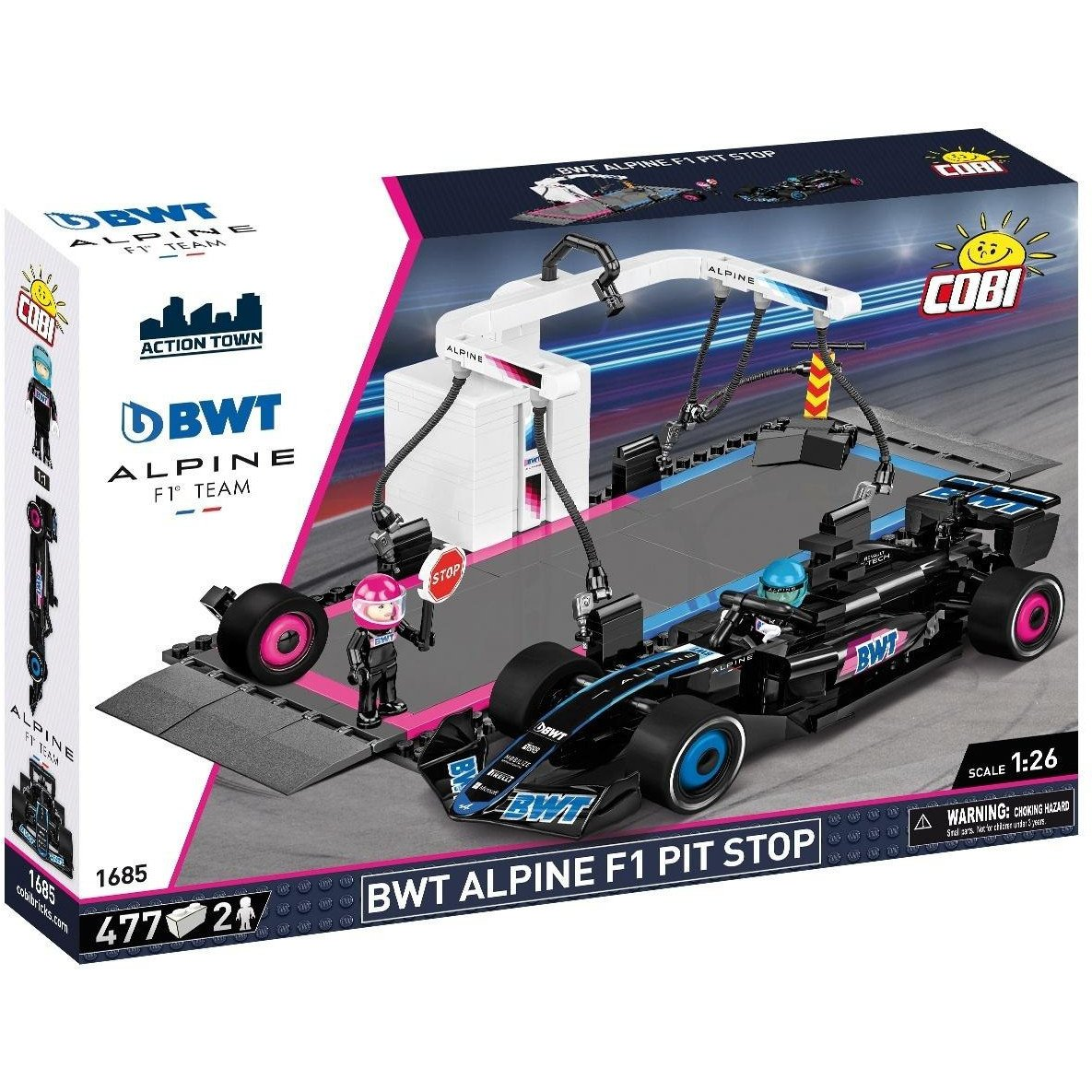 COBI: BWT Alpine F1 boxutca versenyautóval építőjáték (1685) (5902251016852)