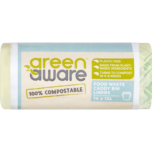  GreenAware GreenAware, Kompostowalne worki na odpady spożywcze 12L, 14 szt.