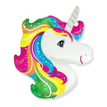 Flexmetal Unikornis alakú pálcára tehető fólia lufi - 37 cm (902774) (902774)