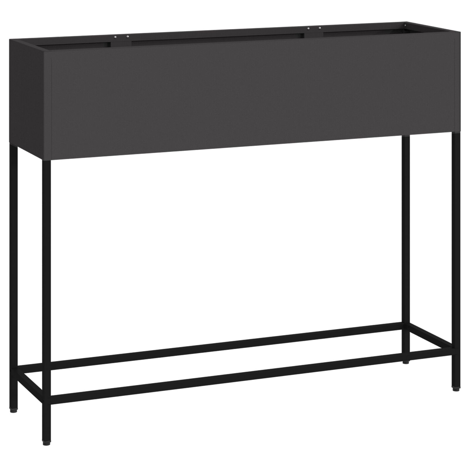 Emelt Kerti Ágyás 100x26x82 cm Fekete Acél (865876)