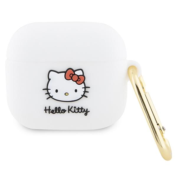 Hello Kitty 3D Kitty Head Airpods 3 Szilikon tok - Fehér (HKA33DKHSH)