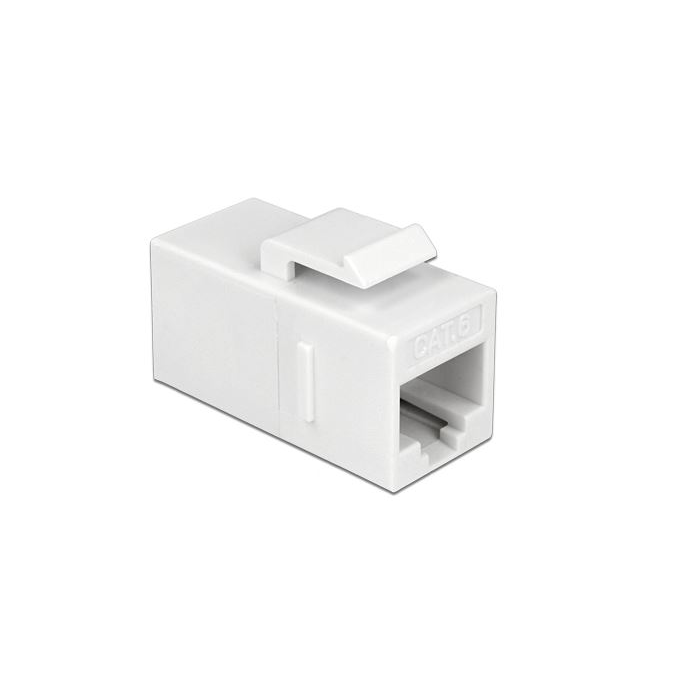 Delock RJ45-aljzat > RJ45-aljzat, Cat.6 UTP Keystone modul fehér (86379) (delock86379)