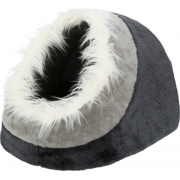 Animal bed : Trixie Minou cave, 35 × 26 × 41 cm, dark grey|light grey