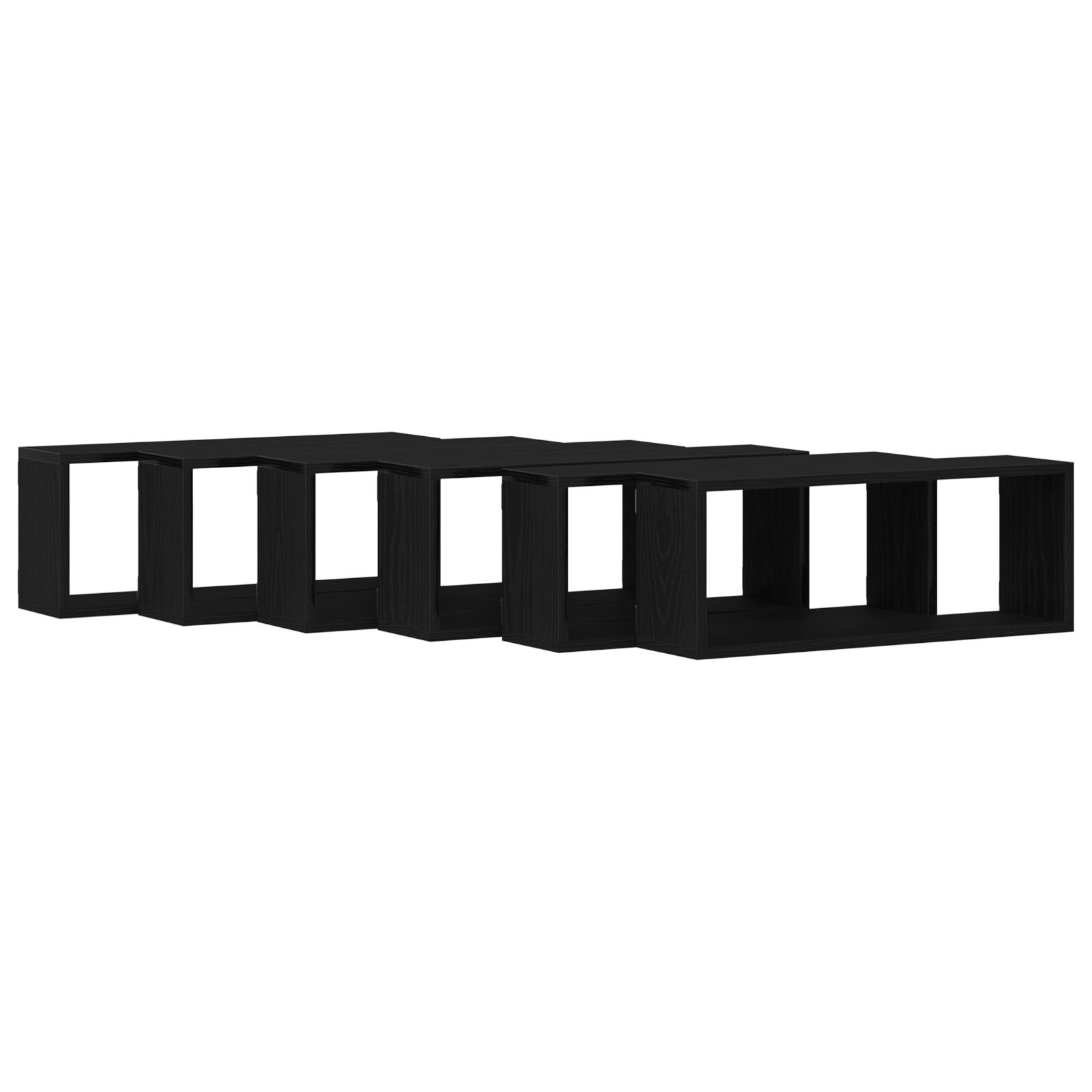 Falipolc 6 db Fekete Tölgy 60x15x23 cm Műanyag (862647)