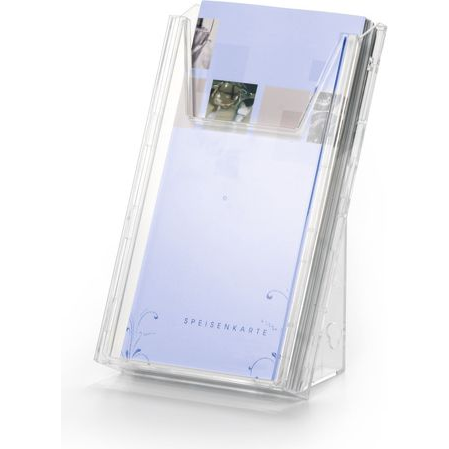 Prospektustartó, asztali és fali, álló, 1/3 A4, DURABLE "COMBIBOXX® M", áttetsző (8590-19)