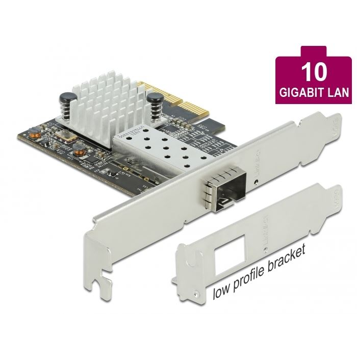 Delock PCI Express x4 kártya - 1 x SFP+ bővítőhely 10 Gigabit LAN (89100) (DL89100)