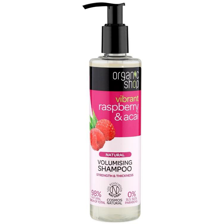ORGANIC SHOP Volumen sampon málna és acai 280 ml (4743318182964)