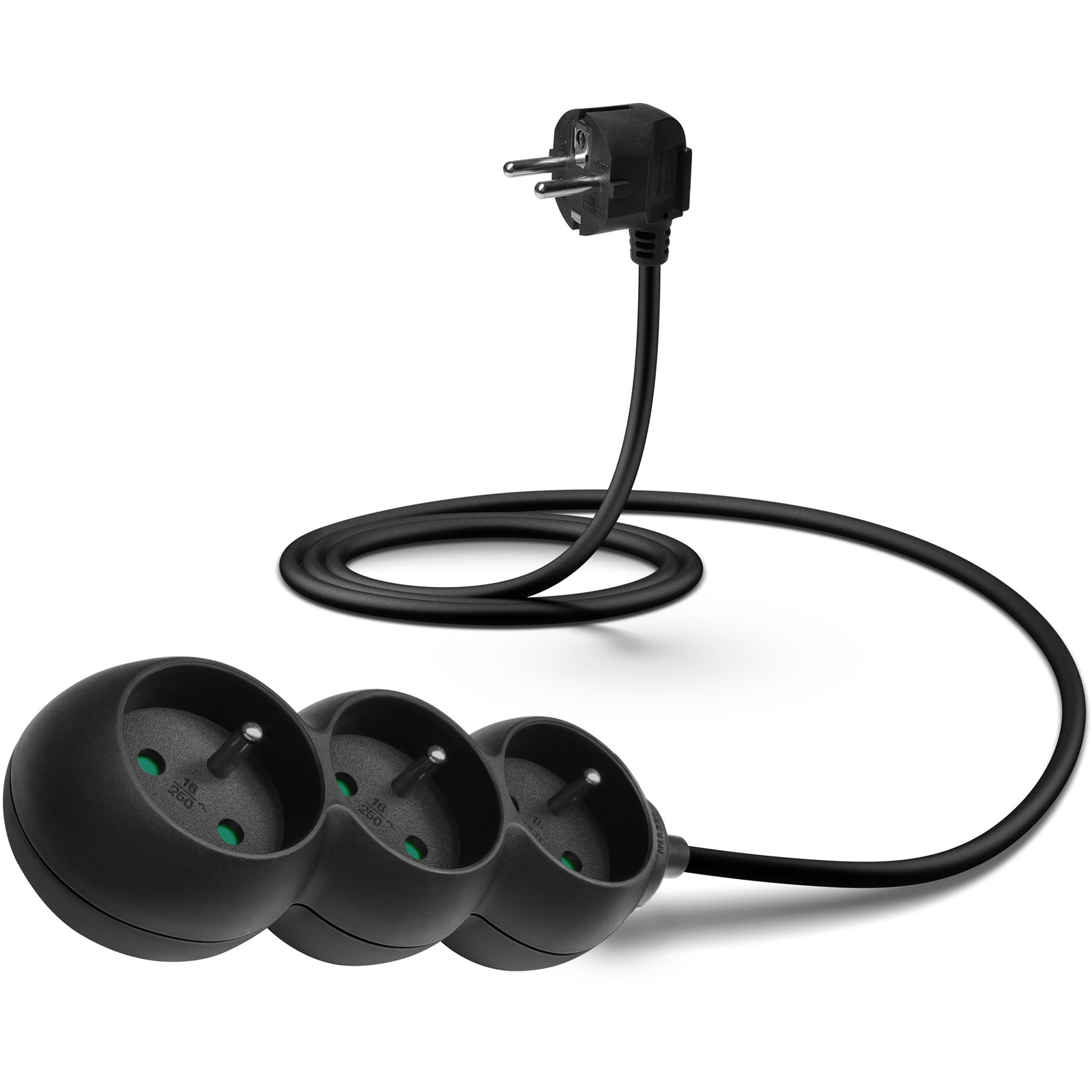 CONNECT IT hosszabbító 230V, 3 aljzat, 1,5 m, fekete színű (CES-1327-BK)