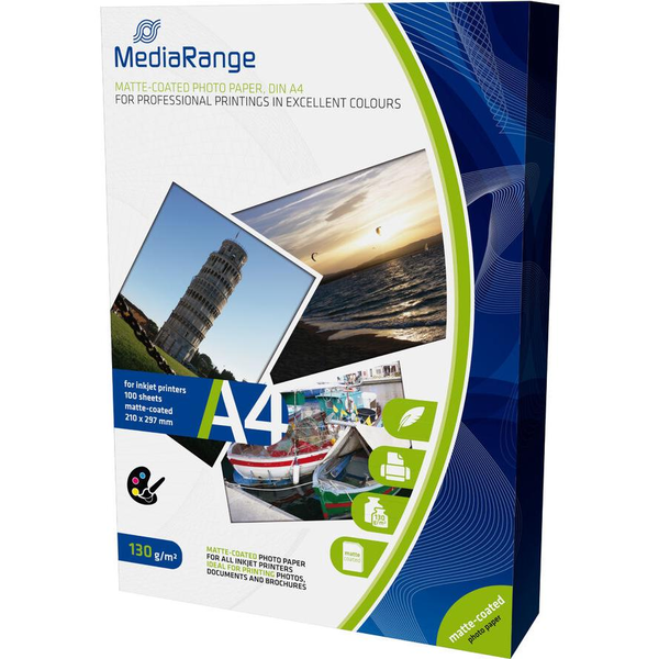 MediaRange Papier Inkjet matt A4 130g 100 Blatt
