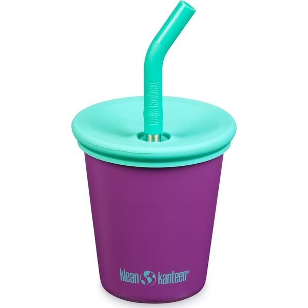 Klean Kanteen Kid Kanteen Kid Steel Cup (Kid Straw Lid), 296ml/10oz, Sparkling Grape
