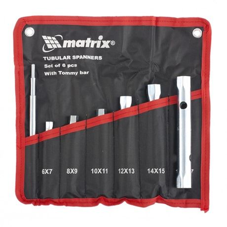 Комплект ключове глухи MTX, Цилиндрични, 6-17 mm, 7 бр., Поцинковани, С върток