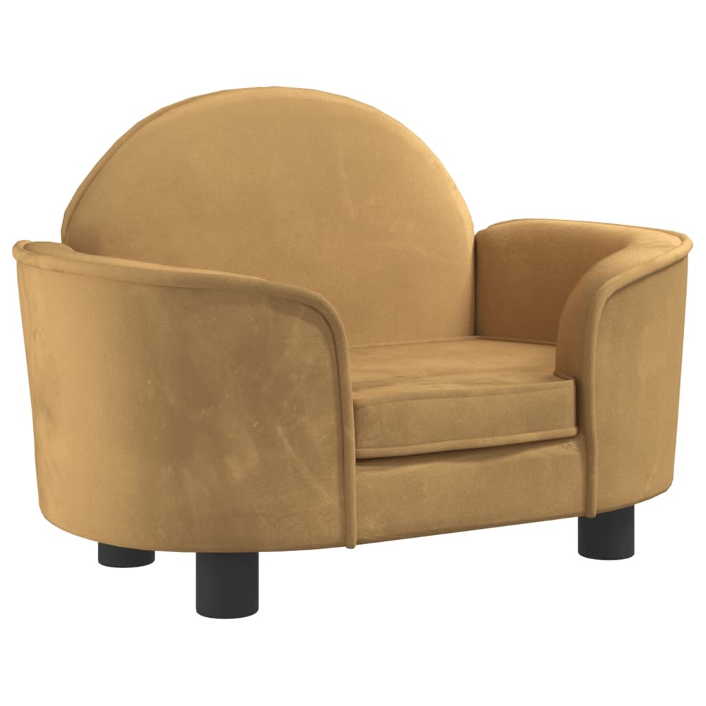 barna bársony kutyaágy 66x40x45 cm (171843)