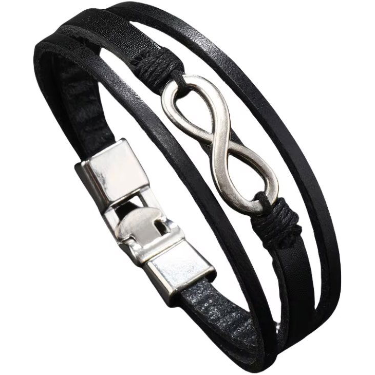 Predator Q1 Infinity bracelet leather 25 cm black (20875)