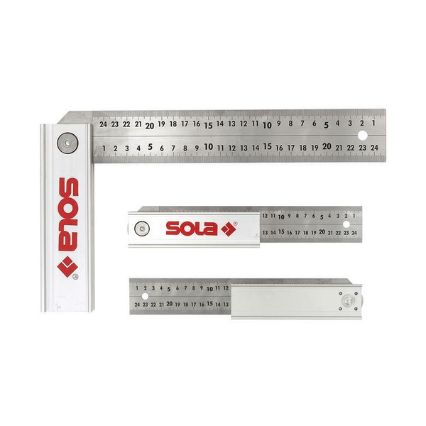 Adjustable square SOLA Quattro, 250 x 170 mm, 45°/90°/135°