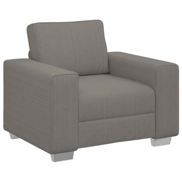 világosszürke kordbársony szövet kanapéfotel 59 cm