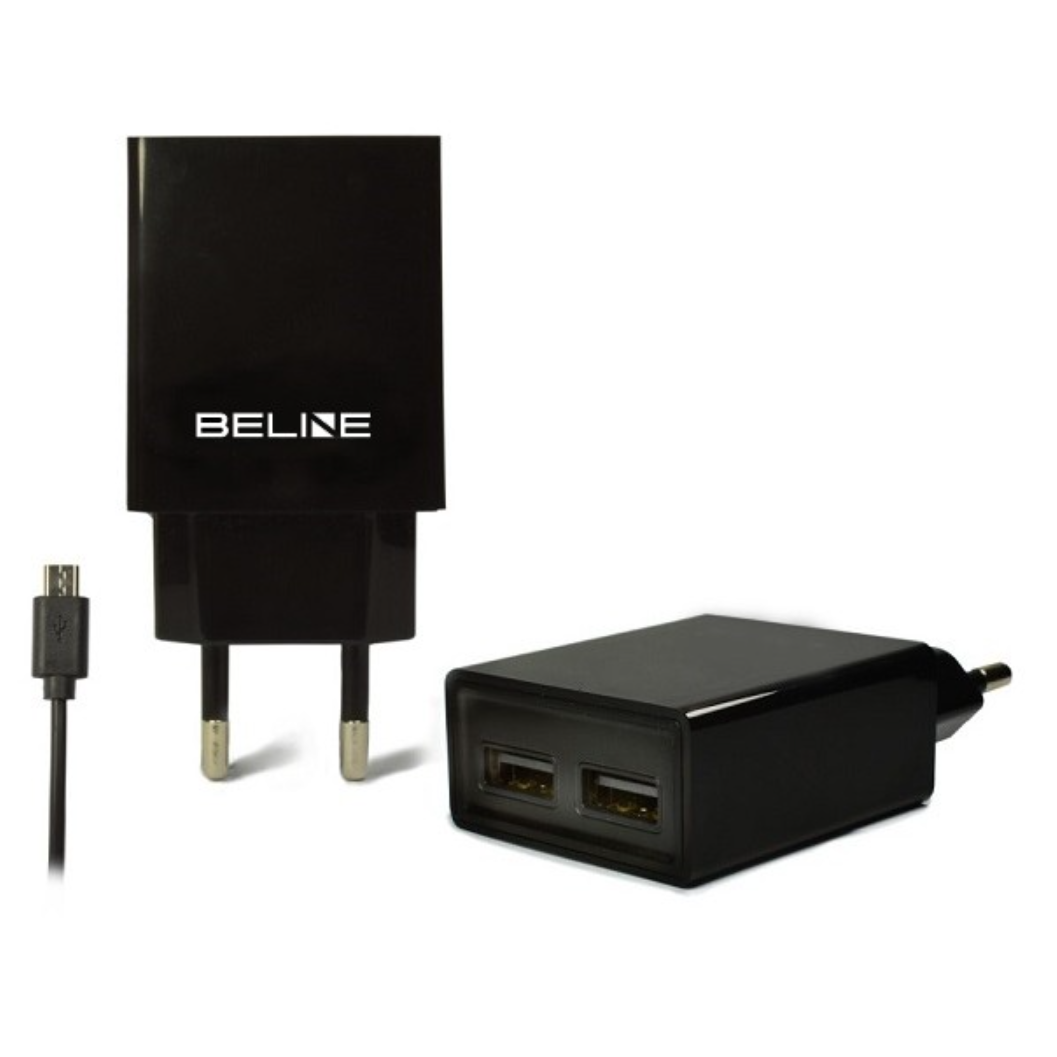 Beline 0011 Hálózati 2xUSB-A töltő (5V / 2A) + 1m Micro-USB töltőkábel (BELI0011)