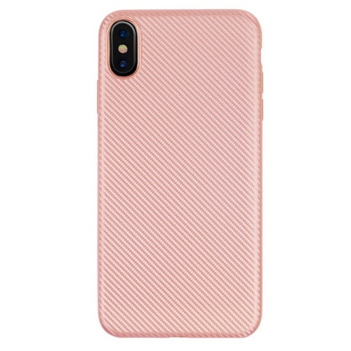 Apple iPhone XS Max, TPU szilikon tok, karbon minta, vörösarany (G80254)