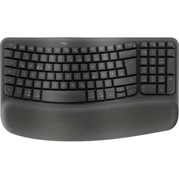 Logitech Wave Keys tastatur Kontor RF trådløs + Bluetooth QWERTZ Tysk Grafit