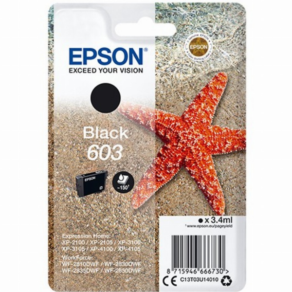 Epson C13T03U14010 blækpatron 1 stk Original Standard udbytte Sort