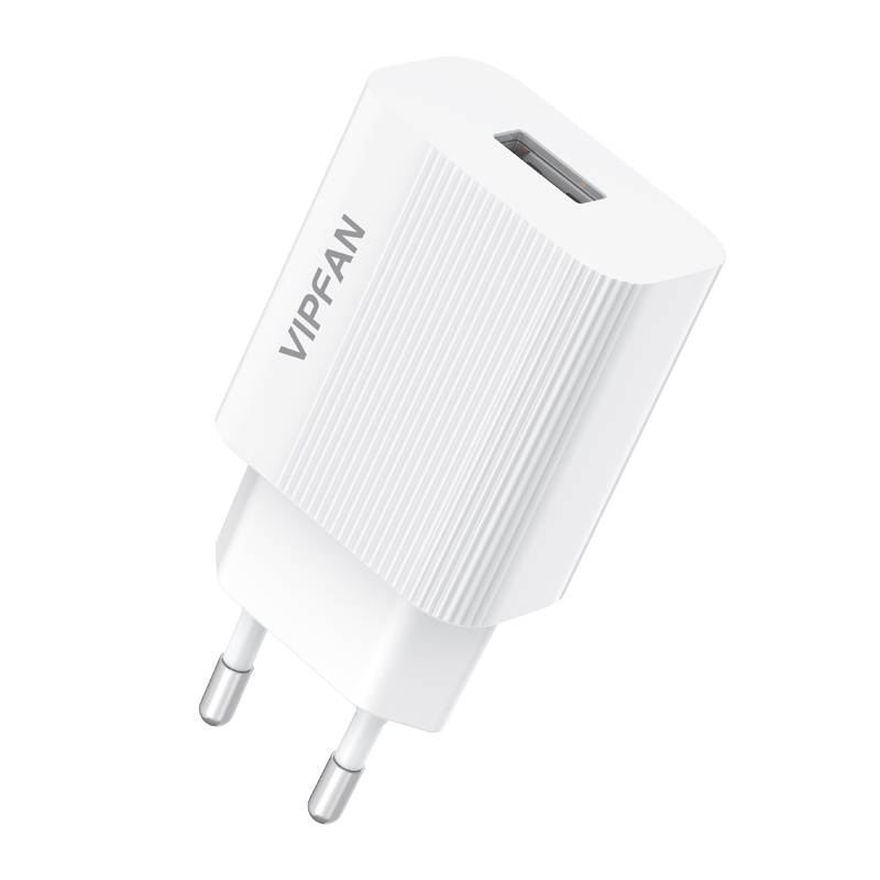 Vipfan E01 fali töltő 1xUSB, 2,4A fehér (vfE01)