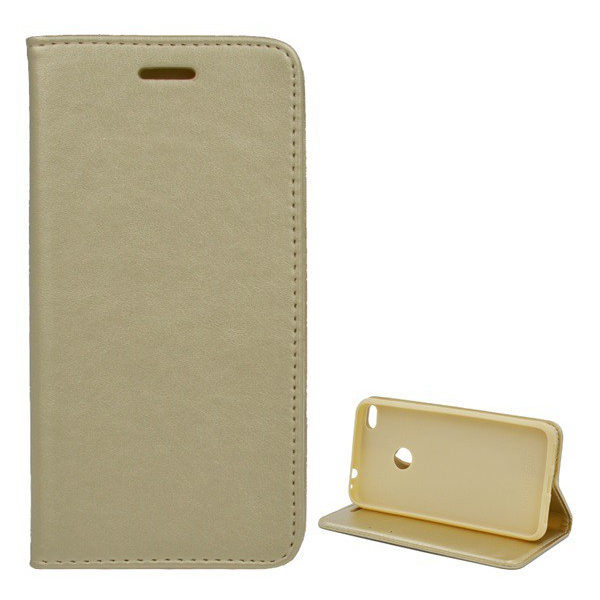 Tok álló, bőr hatású (FLIP, oldalra nyíló, asztali tartó funkció) ARANY [Huawei P9 Lite (2017)] (5996457711451)