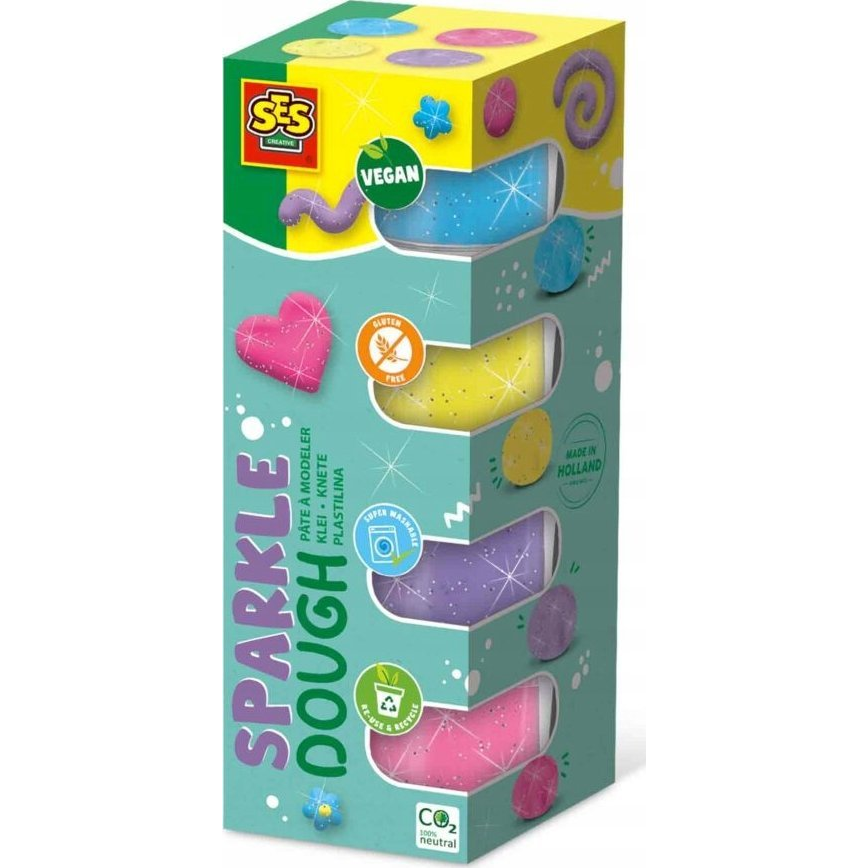 SES Creative 00515 modellező kellék Modellező gyurma 360 g Kék, Rózsaszín, Lila, Sárga 4 db ( )