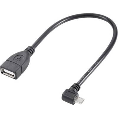 OTG kábel, USB 2.0, mikro B dugó/A hüvely, 10 cm, Renkforce (RF-4080777)