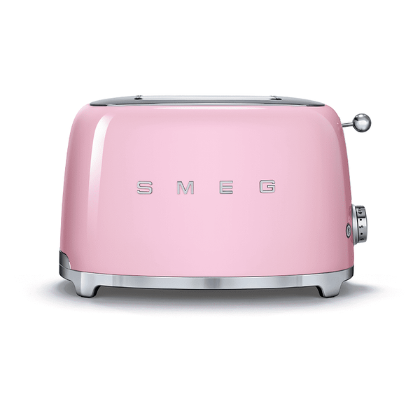 Paine de paine SMEG TSF01PKEU, design retro anii 50, 2 felii, 6 nivele, 3 programe, roz