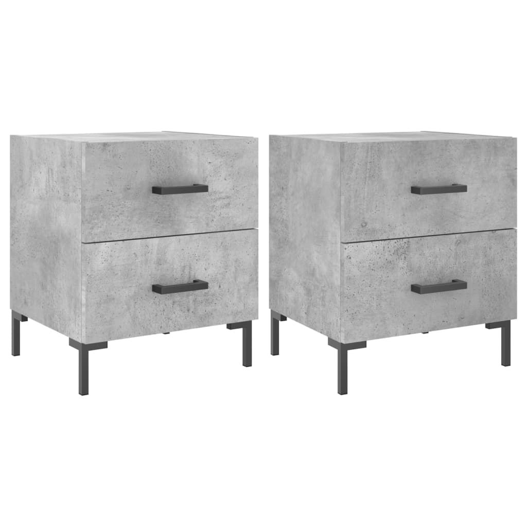 2 db betonszürke szerelt fa éjjeliszekrény 40 x 35 x 47,5 cm (827317)