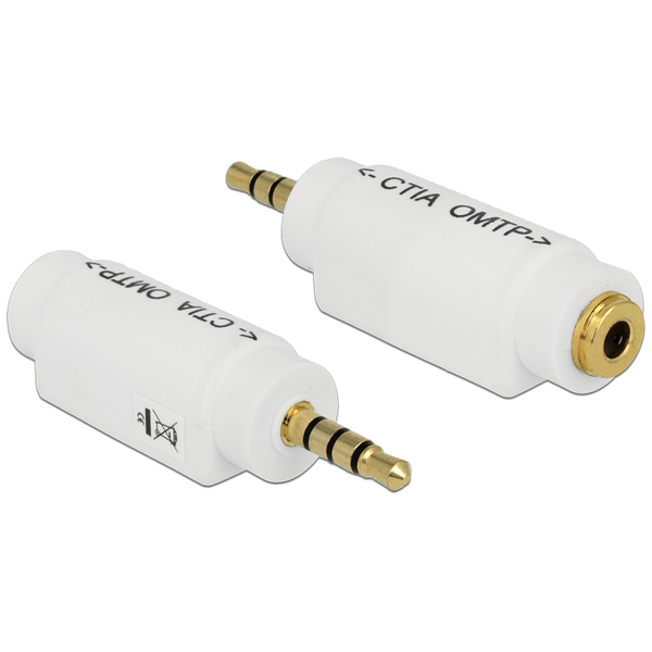Adapter 3,5mm Klinkenstecker > 3,5mm Buchse (weiß)