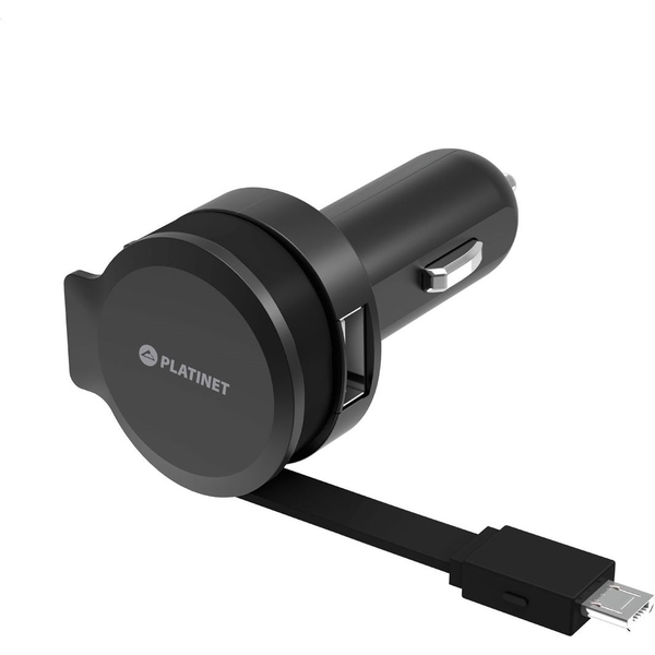 Platinet car charger 1xUSB 2,4A + microUSB cable (44650)
