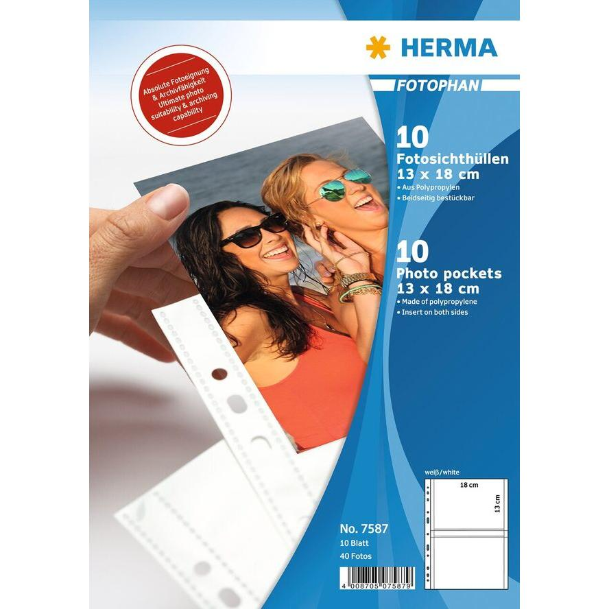 Herma 7587 Fényképalbum betét 13x18 cm fényképhez 10 db - Fehér (7587)