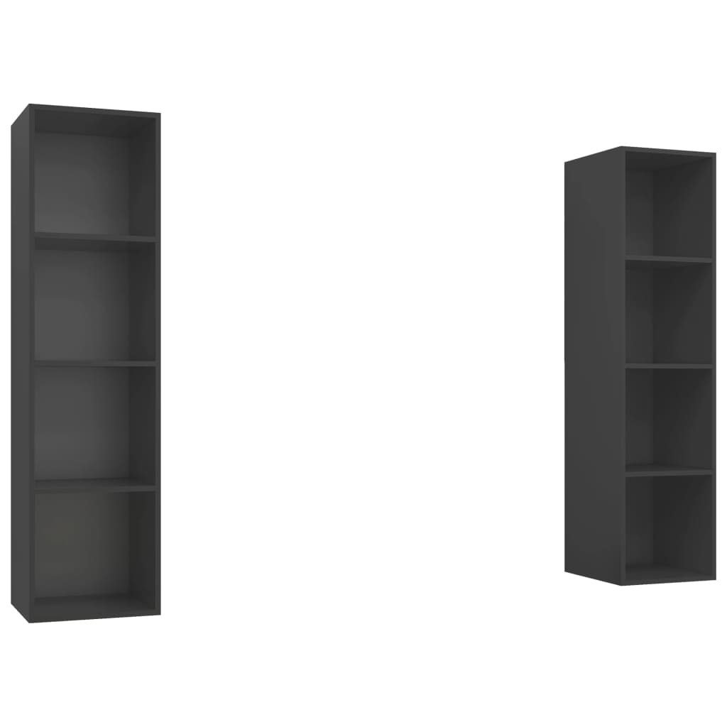 2 db szürke forgácslap falra szerelhető TV-szekrény (3079864)