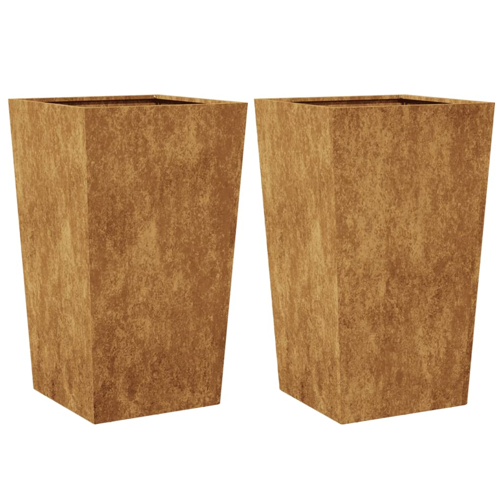 2 db corten acél kerti növénytartó 45 x 45 x 75 cm (851107)
