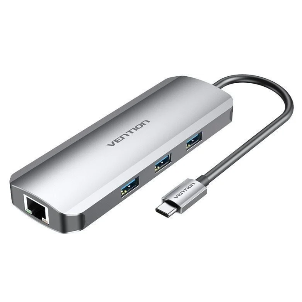 Vention TOLHB dokkoló állomás és port replikátor Vezetékes USB 3.2 Gen 1 (3.1 Gen 1) Type-C Ezüst (TOLHB)