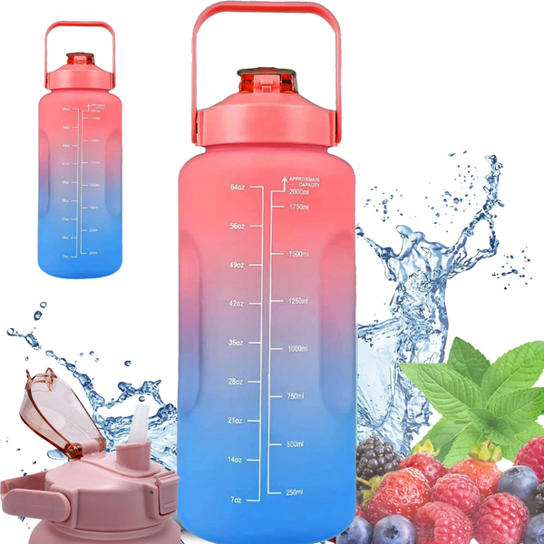 Extralink Motivationsflasche, Wasserflasche, 2000ml, Rot-Blau, BUT-994