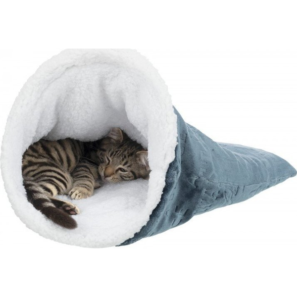 Sleeping bag for animals: Trixie Paul cuddly sack, ø 40 × 60 cm, blue|white