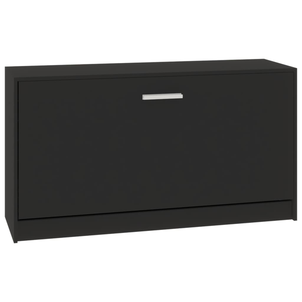 fekete szerelt fa cipőtároló pad 80 x 24 x 45 cm
