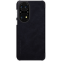 Калъф за мобилен телефон, съвместим, Huawei P50 Nillkin qin case стоящ, кожен ефект (капка, странично отваряне, джоб за карта) черен, опаковка на производителя