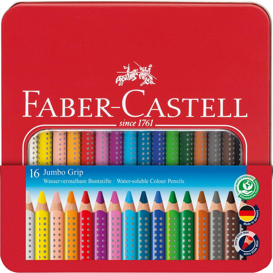 FABER-CASTELL Buntstift Jumbo Grip 16er Metalletui (110916)