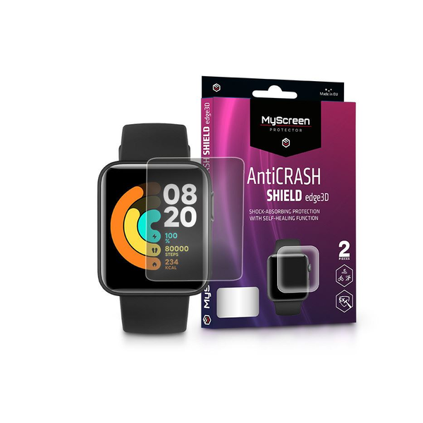 Удароустойчиво протекторно фолио за екран Xiaomi Mi Watch Lite - MyScreen Protector AntiCrash Shield Edge3D - 2 бр./пакет - прозрачен