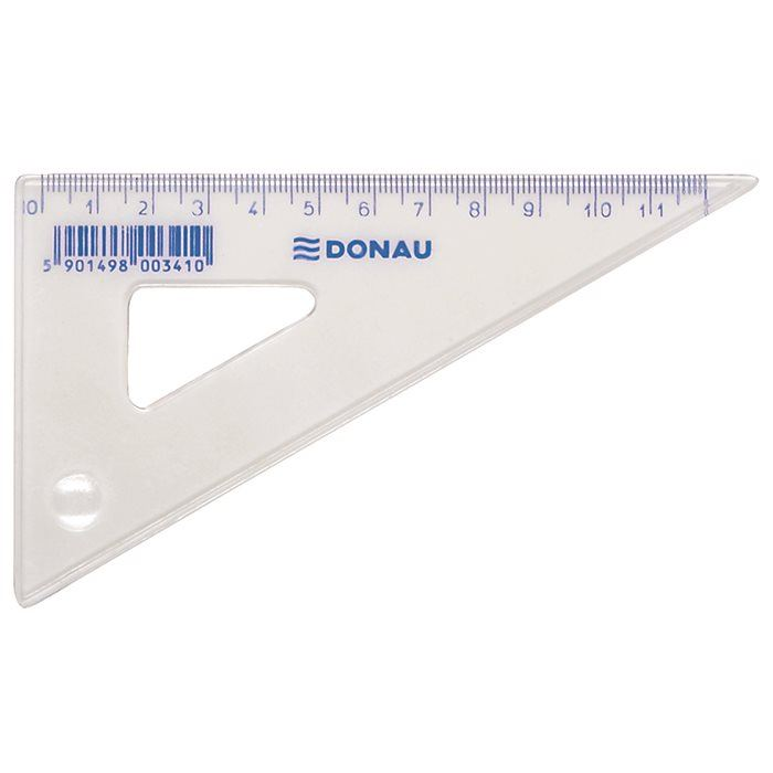 DONAU háromszög vonalzó, műanyag, 60°, 12cm (D7031) (D7031)